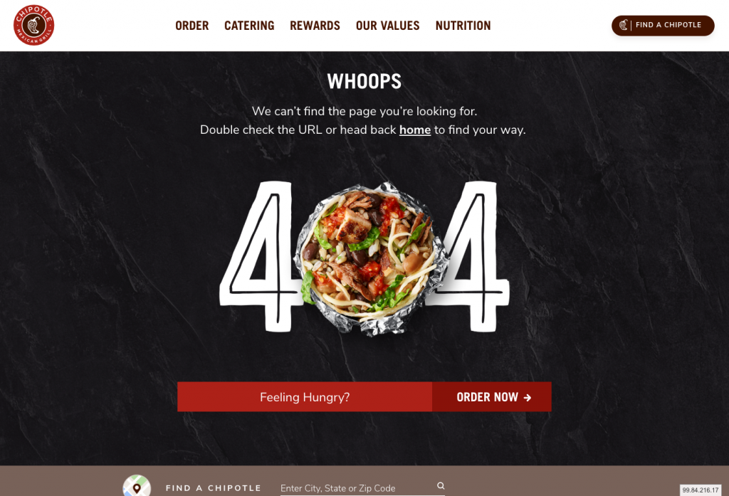 chipotle page not found