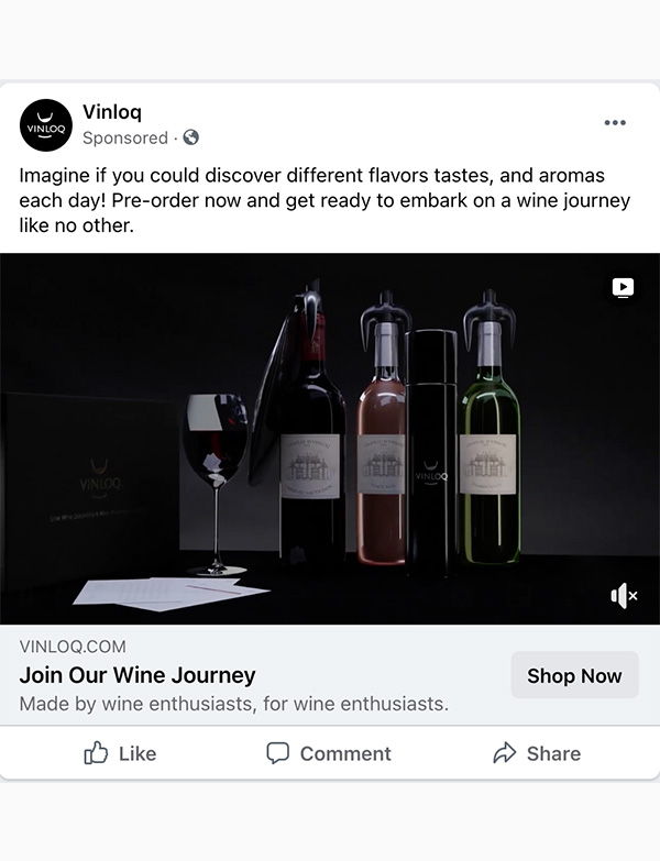 Vinloq facebook ad