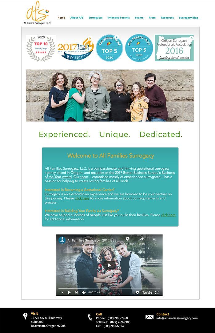 all families surrogacy homepage